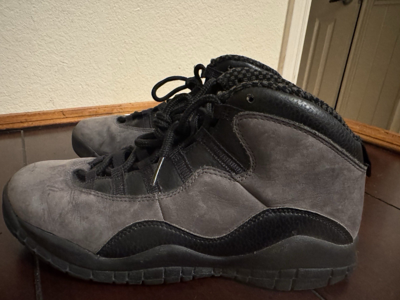 Nike Air Jordan Retro 10 “Dark Shadow” Black Gray Sz 7Y Boys 310806-002 Sneakers