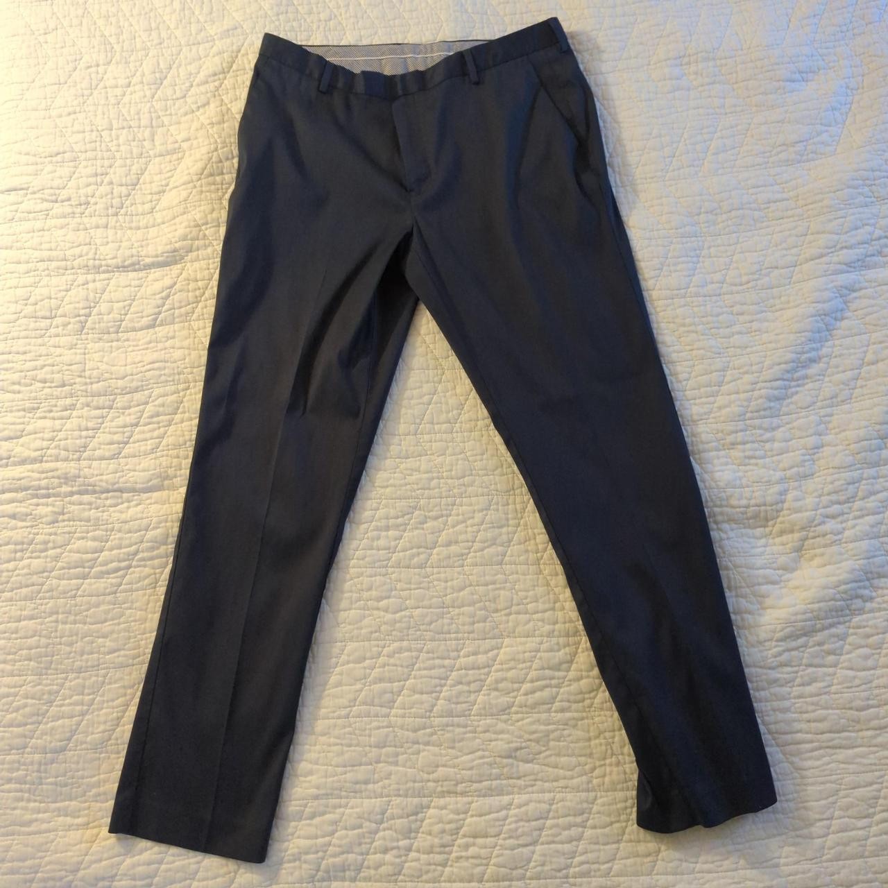 Charles Tyrwhitt Men’s Smart Texture Dress Pants – Blue 36×32 – Slim Fit