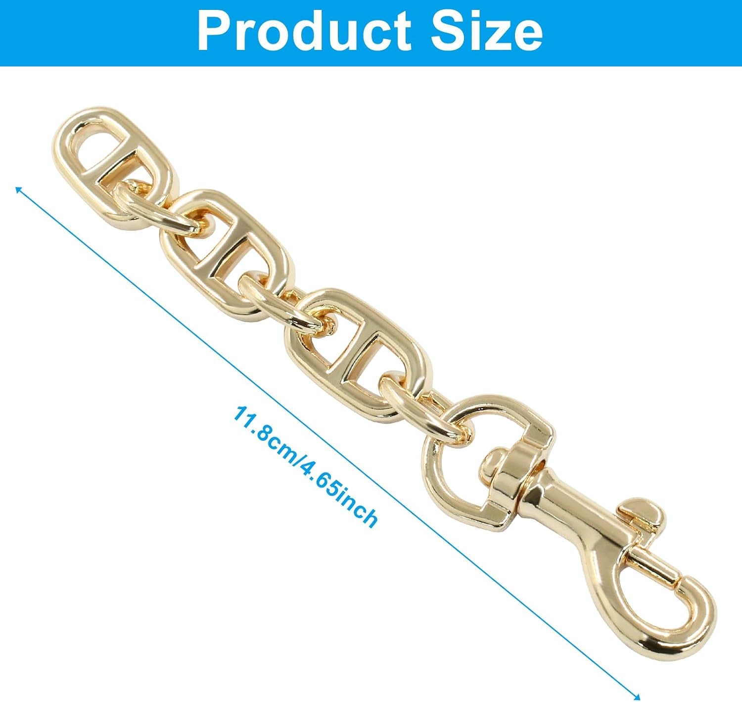 2Pcs Purse Strap Extender, 4.7 Inch Bag Extender Chain, Metal Chain Strap Extend