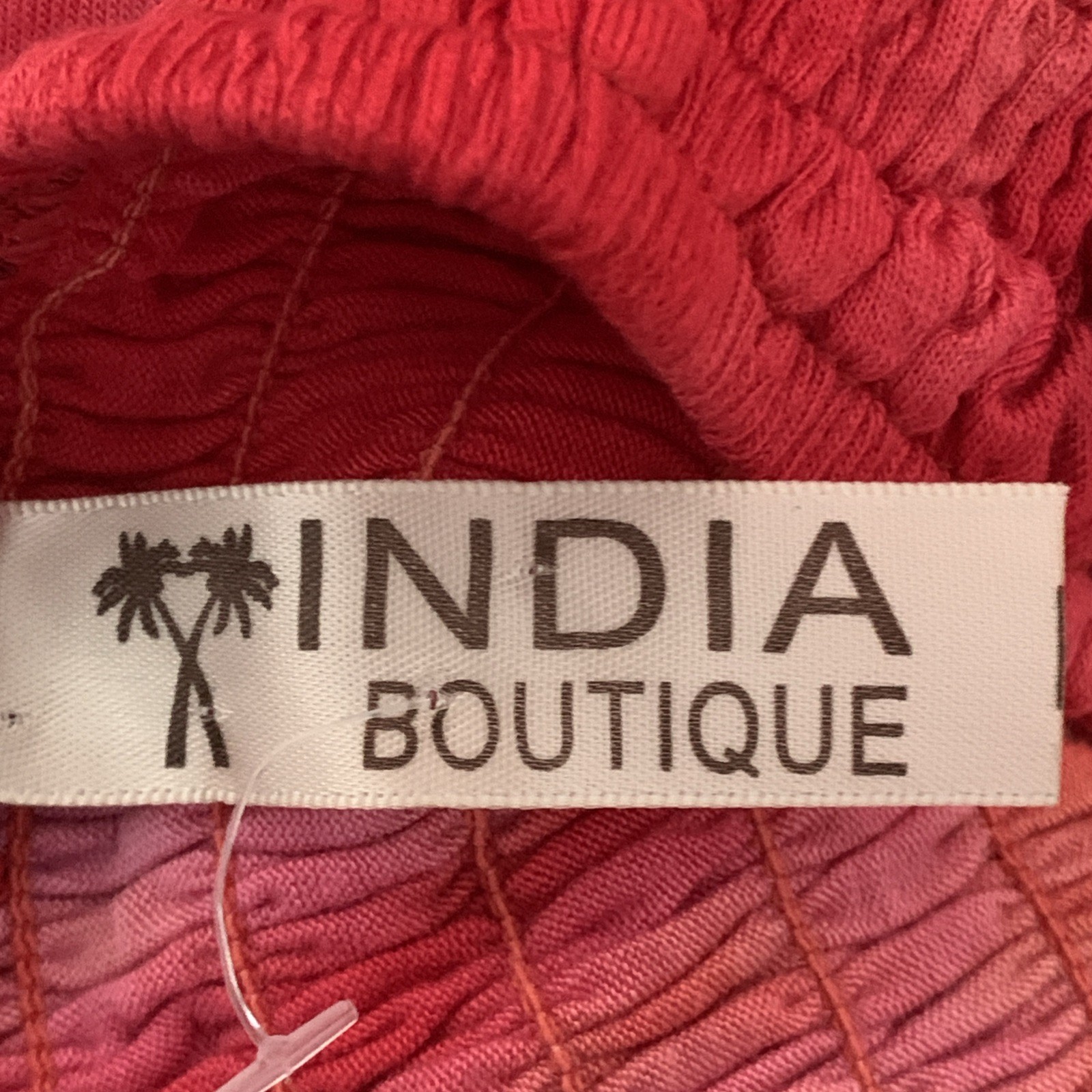 India Boutique XS Tie Dye Elastic Top Knee Length Dress Reds/purples Ruffle