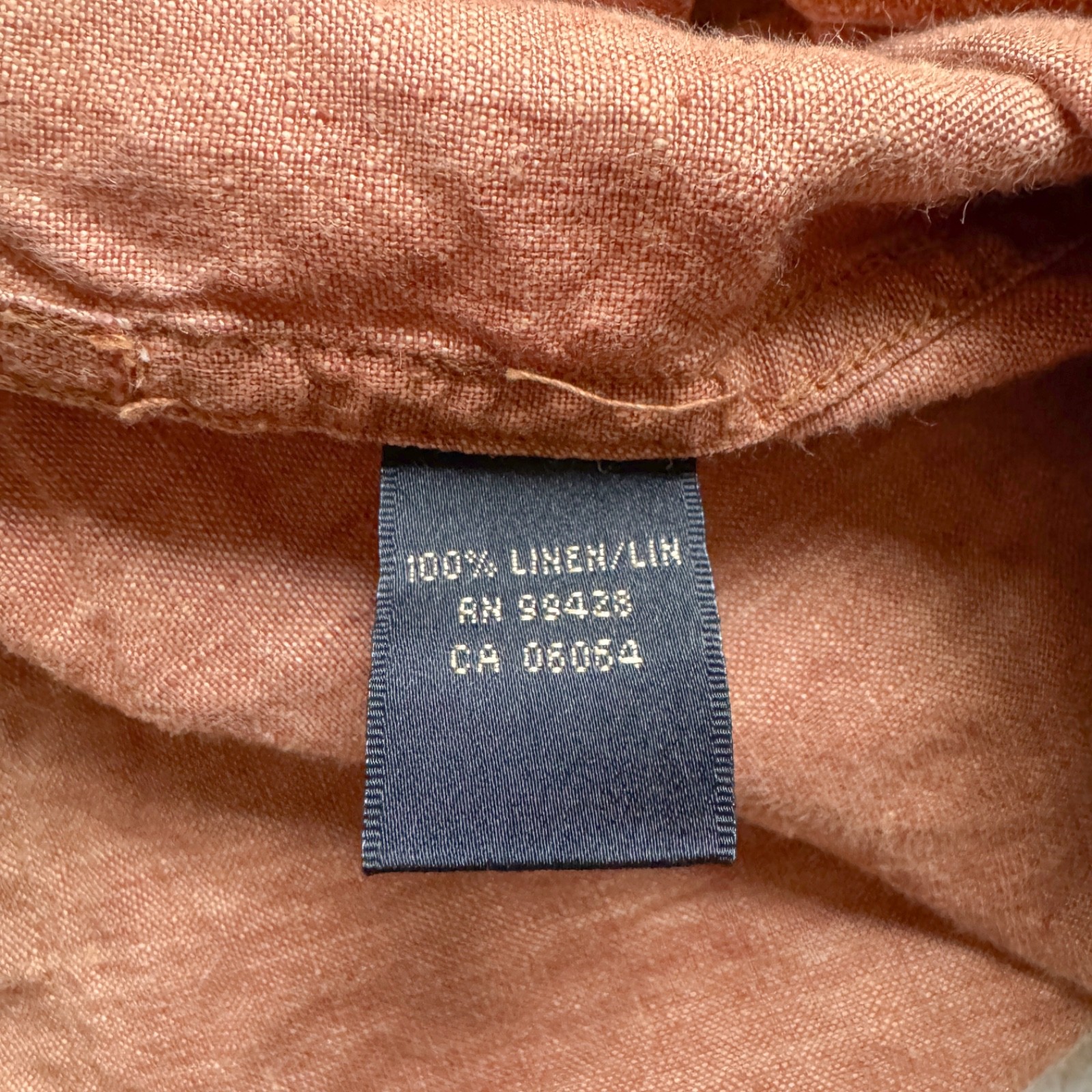 Bugatchi Men’s Rust Colored Button Down Short Sleeve Size Large Linen Shirt