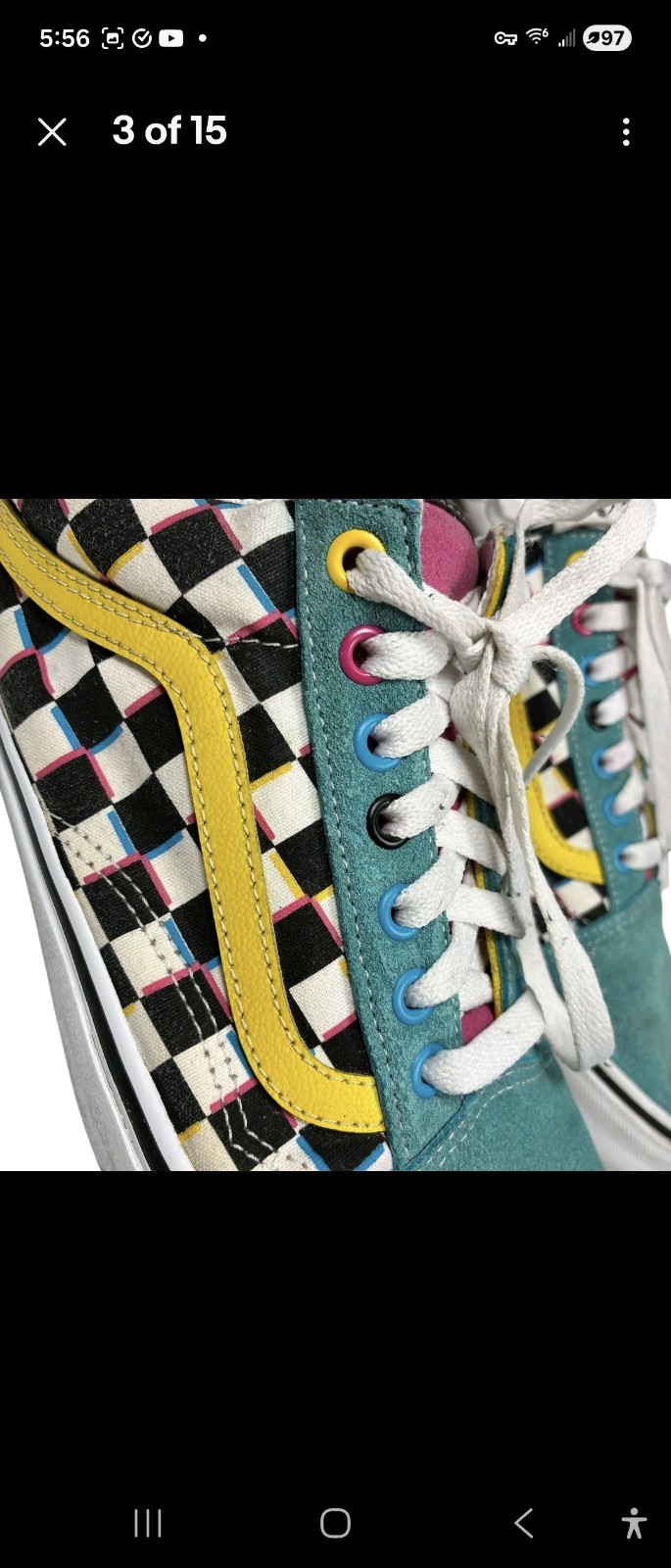 Van’s Old Skool Crazy Checks Suede Canvas Skateboard Sneakers mens size 11