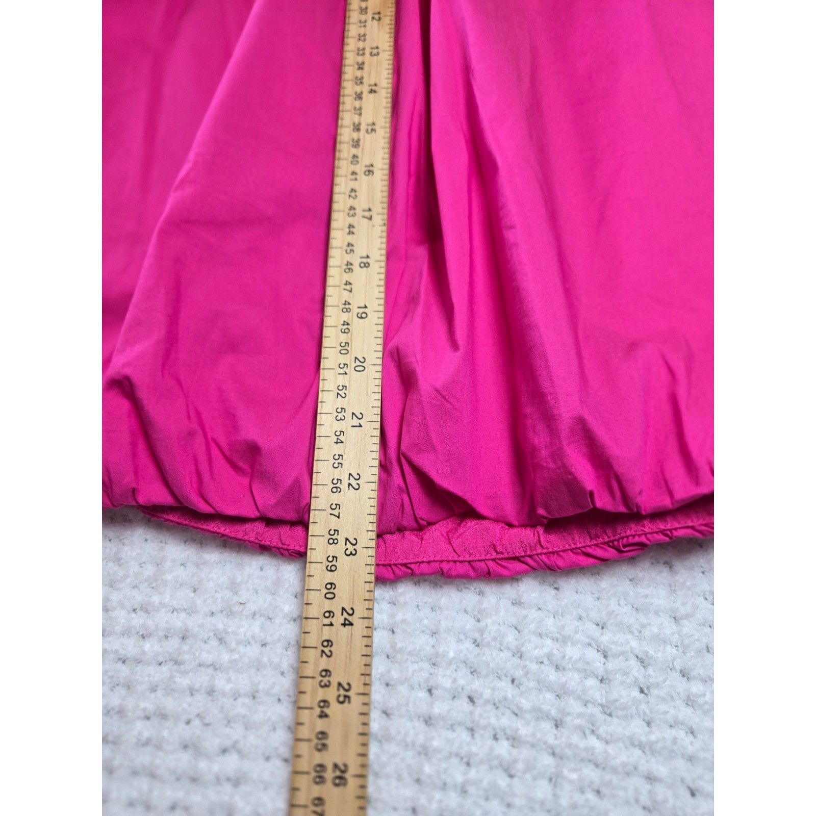 Hot Pink Smocked Mock Neck Ruffle Bubble Hem Top Small Sleeveless Barbiecore