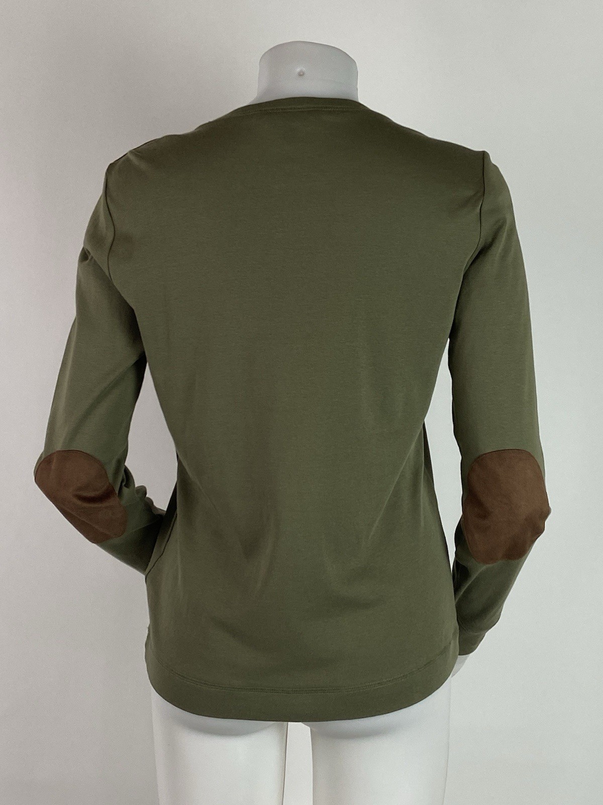 Lauren Ralph Lauren Large Green Suede Elbow Patch Shirt Old Money Equestrian
