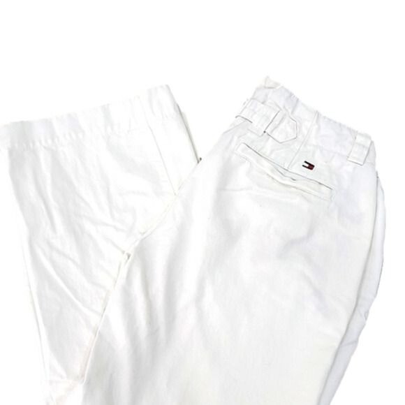 Tommy Hilfiger Pants cropped White Cotton Mid-rise Straight Leg Women’s 6