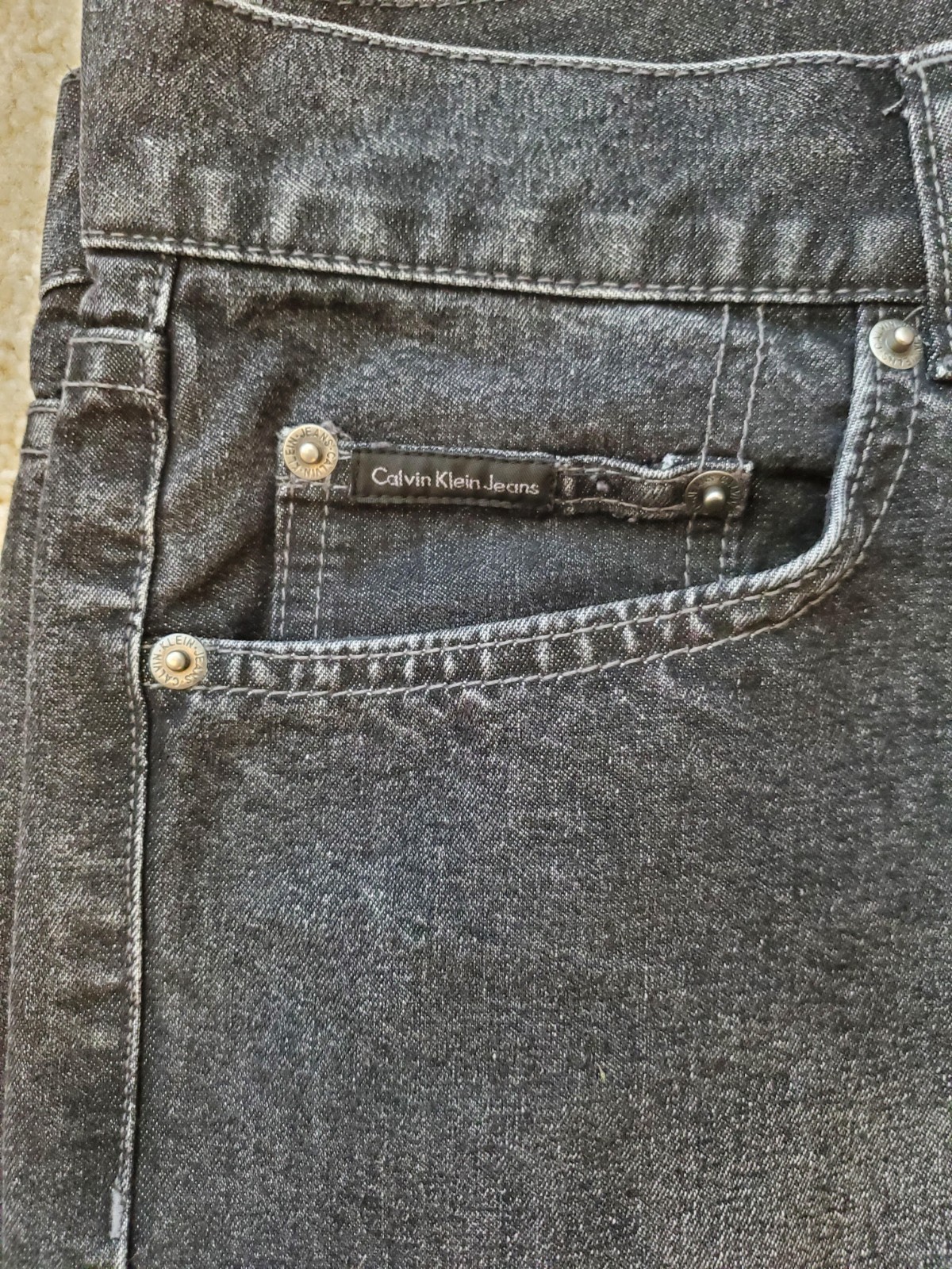 CALVIN KLEIN MENS DENIM DARK WASH JEANS-CLASSIC STRAIGHT FIT-33 x 32