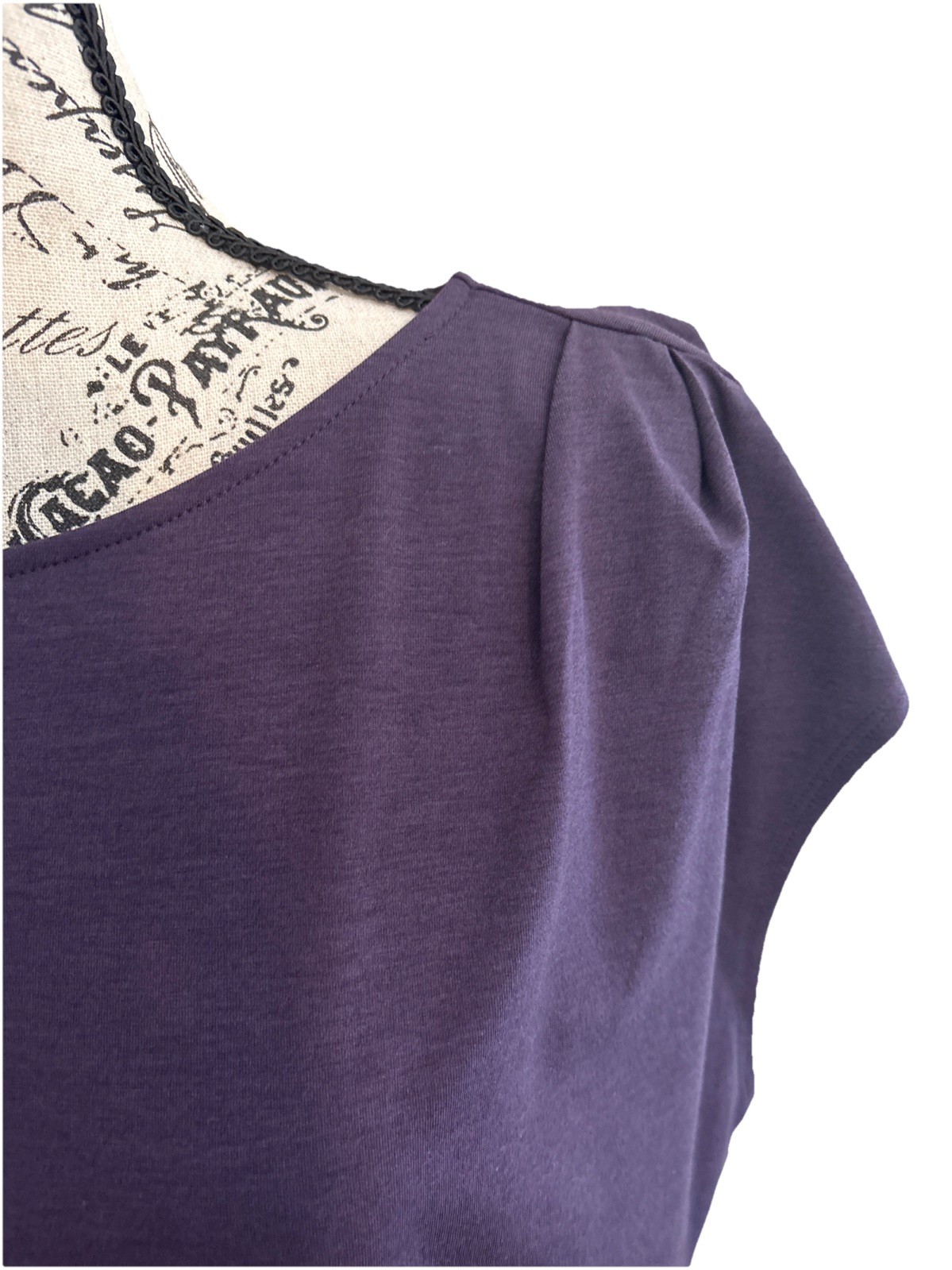 Trouvé Eggplant Side Ruched Sz 2XL Dress Pleated New Purple Night Casual Comfort