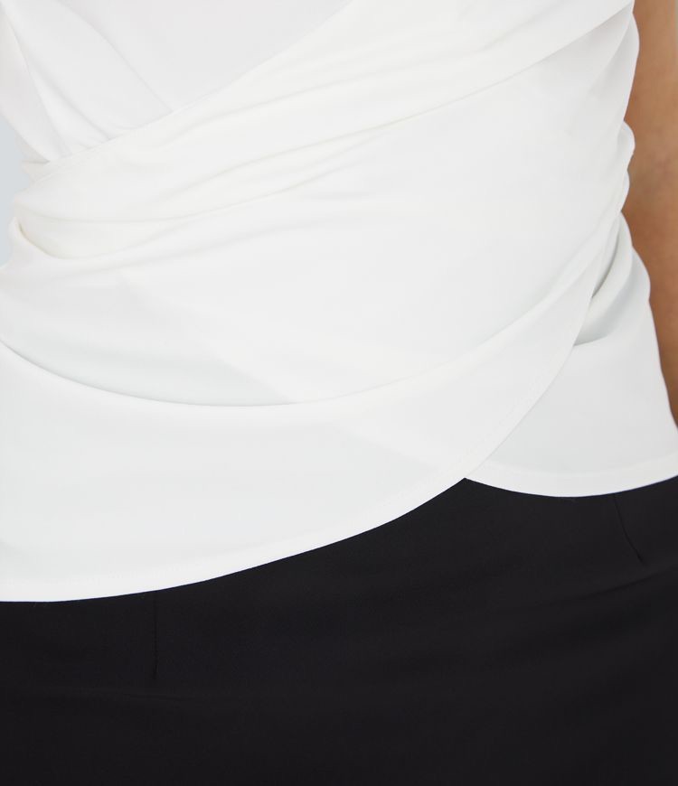 Halara White Athleisure Top Cap Sleeves Crossover Hem BNWT Large