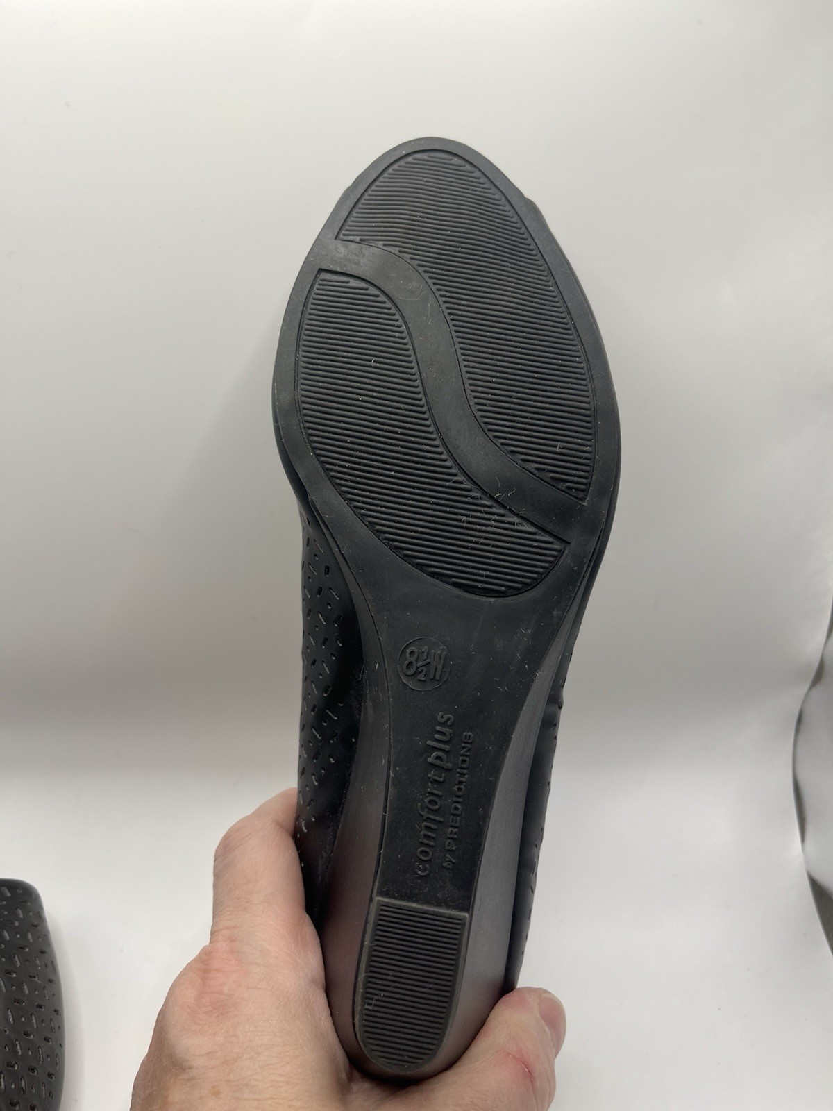 Comfort Plus by Predictions Black Peep Toe Wedge Pumps Cushioned Women’s 8.5W