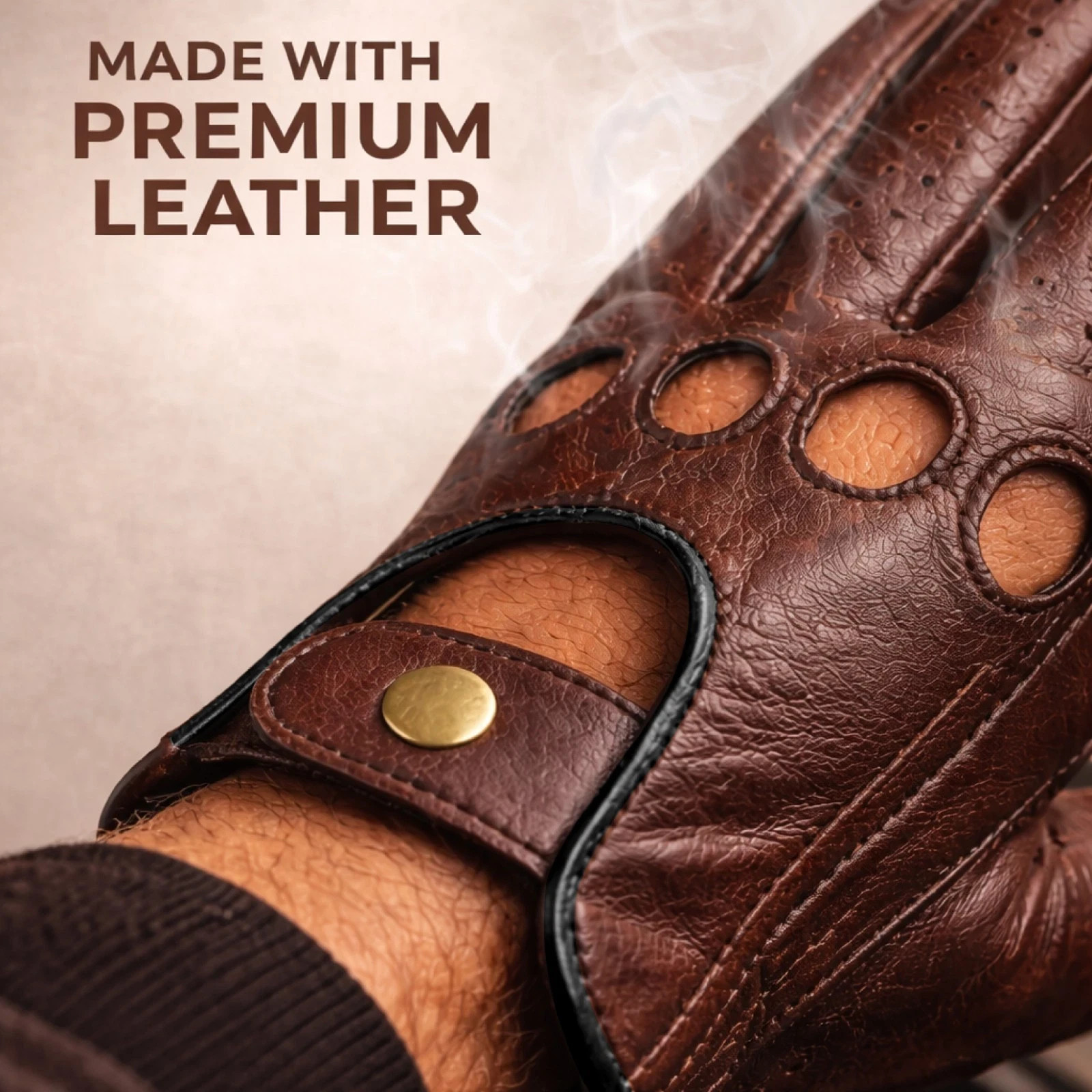 Soft driving gloves, reverse stitched, full finger gloves, goatskin leather