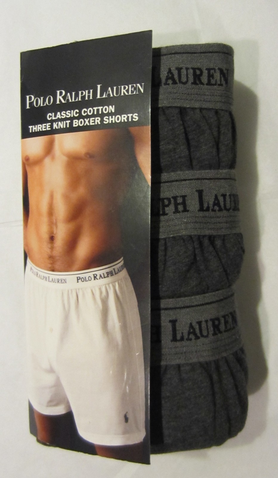 3 RALPH LAUREN POLO WHITE BLACK OR GRAY COTTON KNIT BOXER SHORTS SIZES: S M L XL