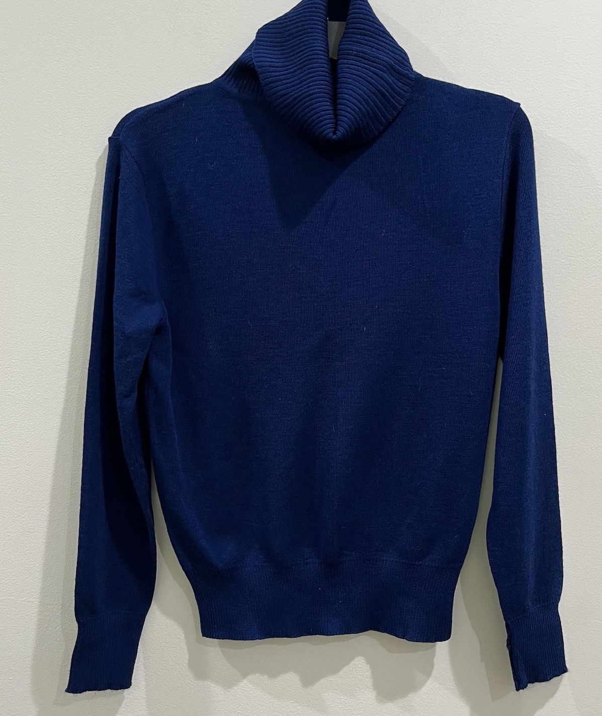 Vintage Slices Acrylic/Wool Blend Turtleneck Sweater Women’s LG Blue Layering