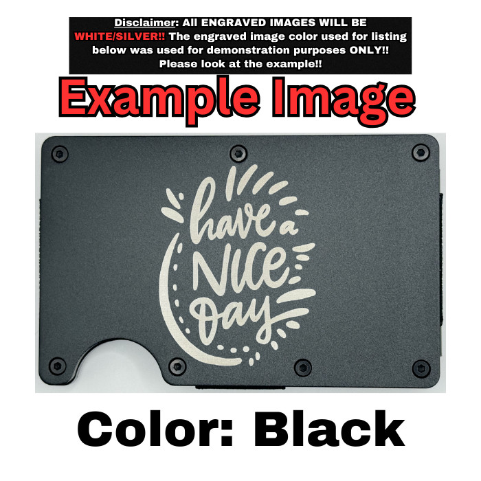 Metal Wallet Minimalist Laser Engraved with Bill and Ted