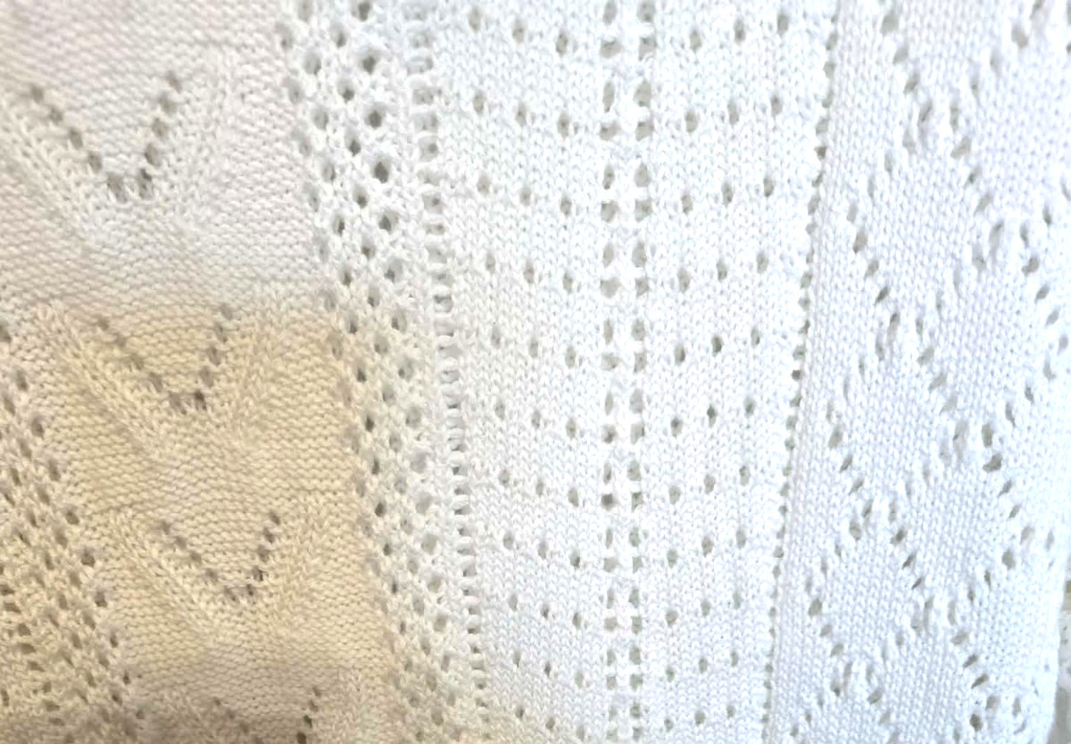 Y2K Open Weave White S Sweater Oversized Boho Flowy Crochet Textured Lace C100
