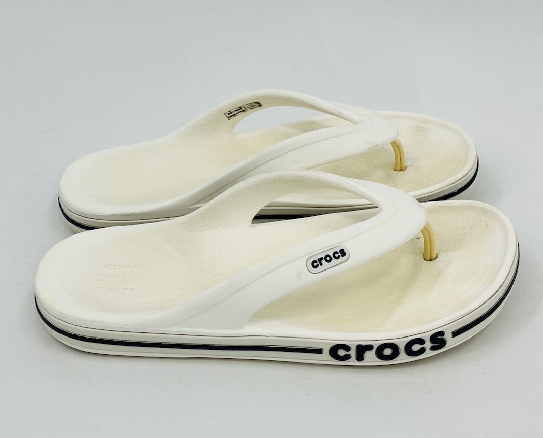 Crocs Shoes Bayaband Flip Flops White Lightweight Sport Sandals Mens 7 Womens 9