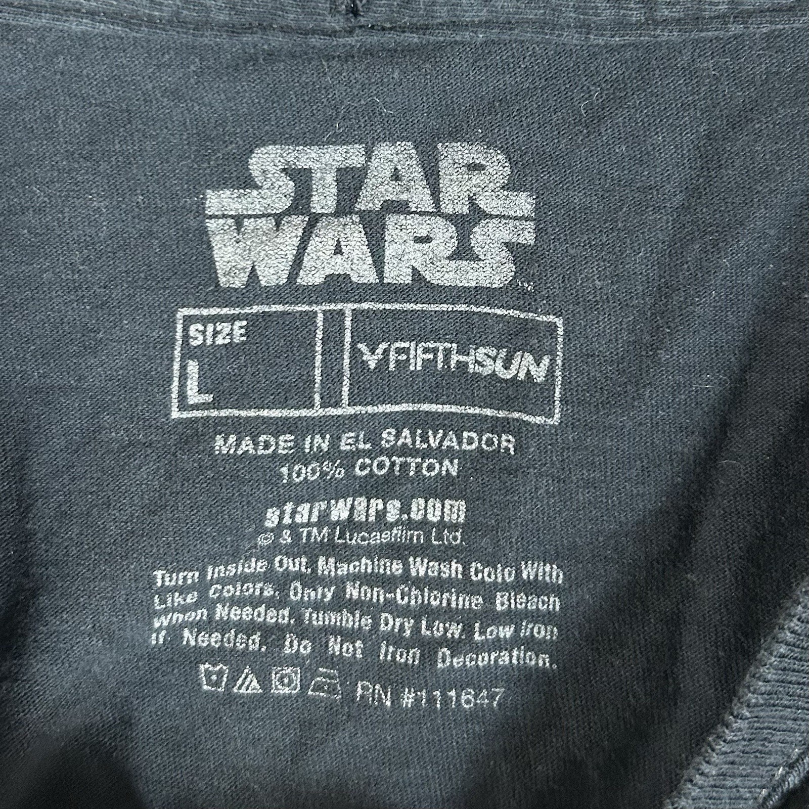FifthSun Star Wars Lord Darth Vader Retro Spellout Shirt Mens Large Tee Black