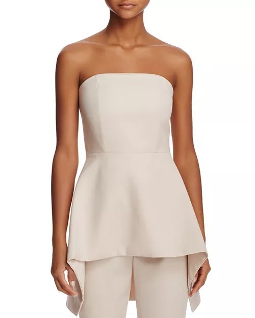 New Alice And Olivia Pale Nude Duncan Strapless Top Size 10 Designer MSRP 295