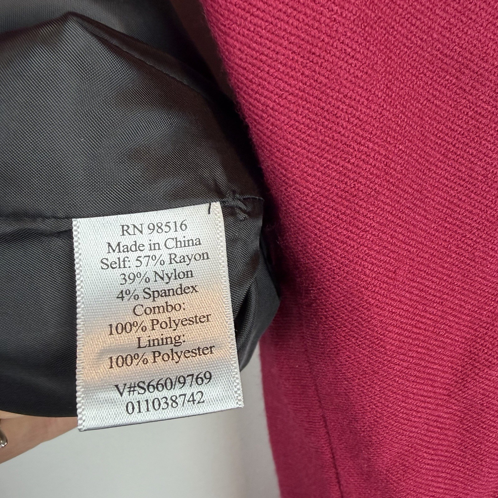 Coldwater Creek Blazer Womens 8 Red Ribbon Ruffle Jacket Feminine Office Career