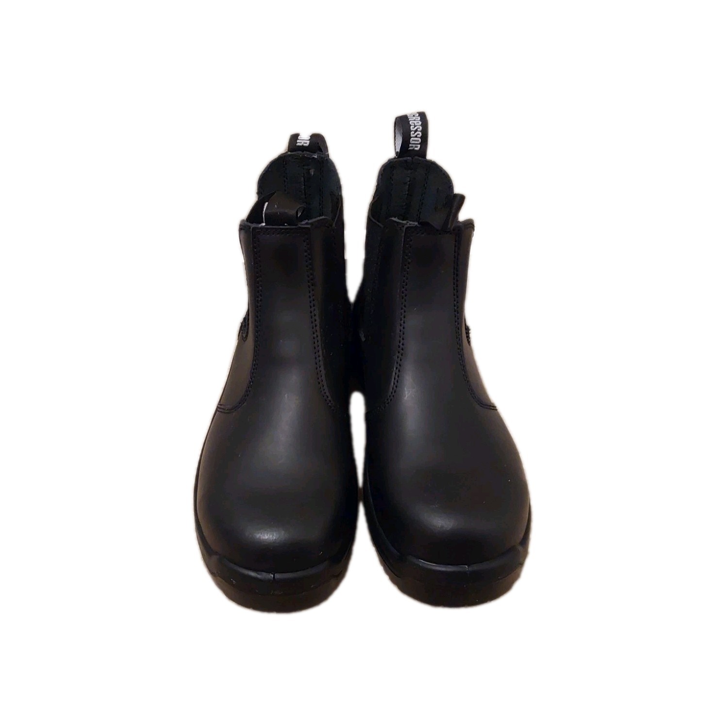 NEW Aggressor Black Leather steel toe Chelsea Boots Female US 9 Standard Width