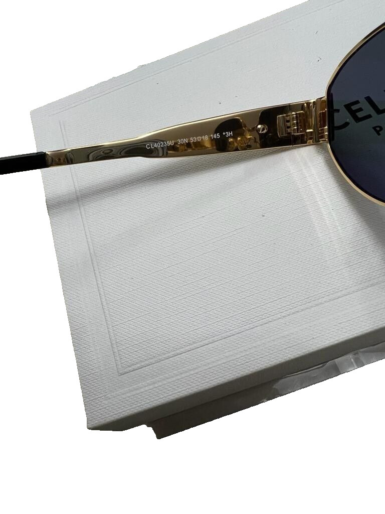 Sunglasses Celine CL40235U Triomphe metal with gold frame Lenses-Brown