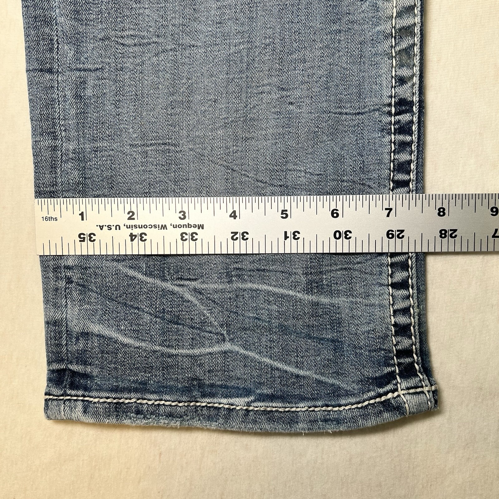 Salvage Supply Co Buckle Mayhem Straight Fit 33R Jeans Men’s Whiskered