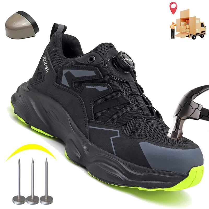 Men Safety Work Shoes Fashion Lightweight Comfort Work Sneakers Indestructible