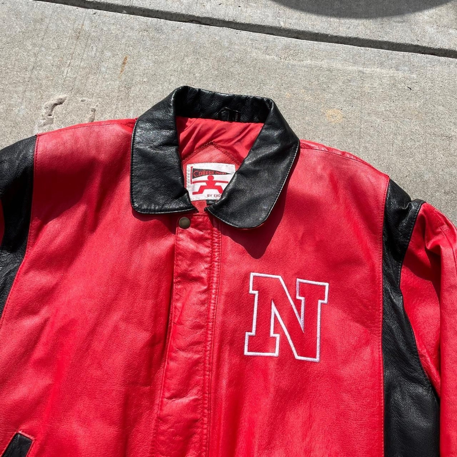 vintage mint college phase leather huskers Men’s Red Jacket