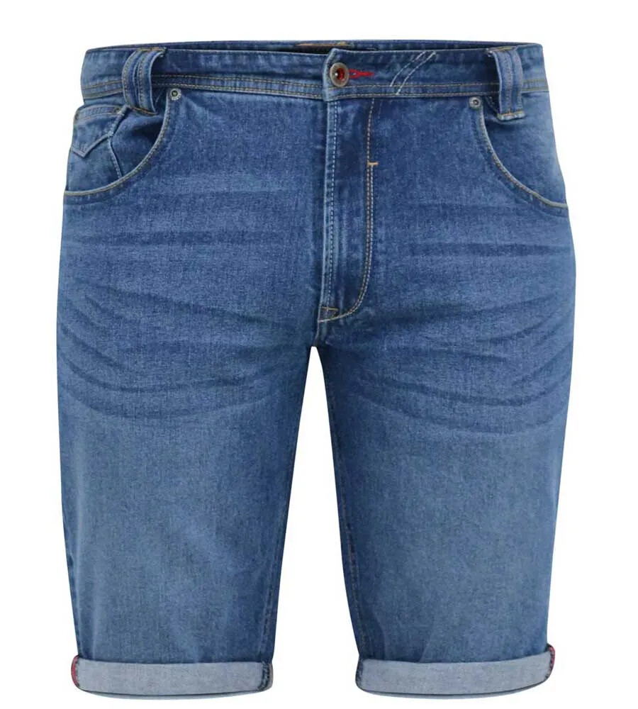 D555 Duke Mens Blue Stretch Denim Shorts 30″ 32″ 34″ 36″ 38″ 40″ (201504-R)