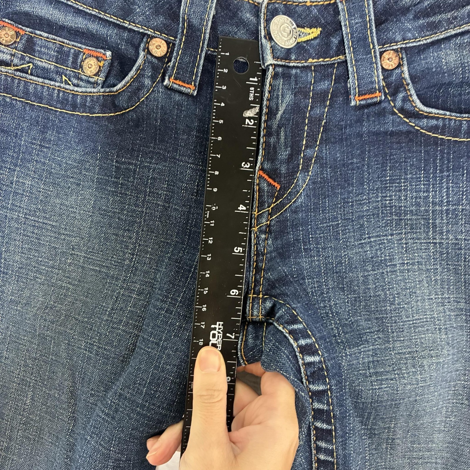 True Religion Johnny Jeans Mens 30×32 Blue Slim Straight Stretch Denim