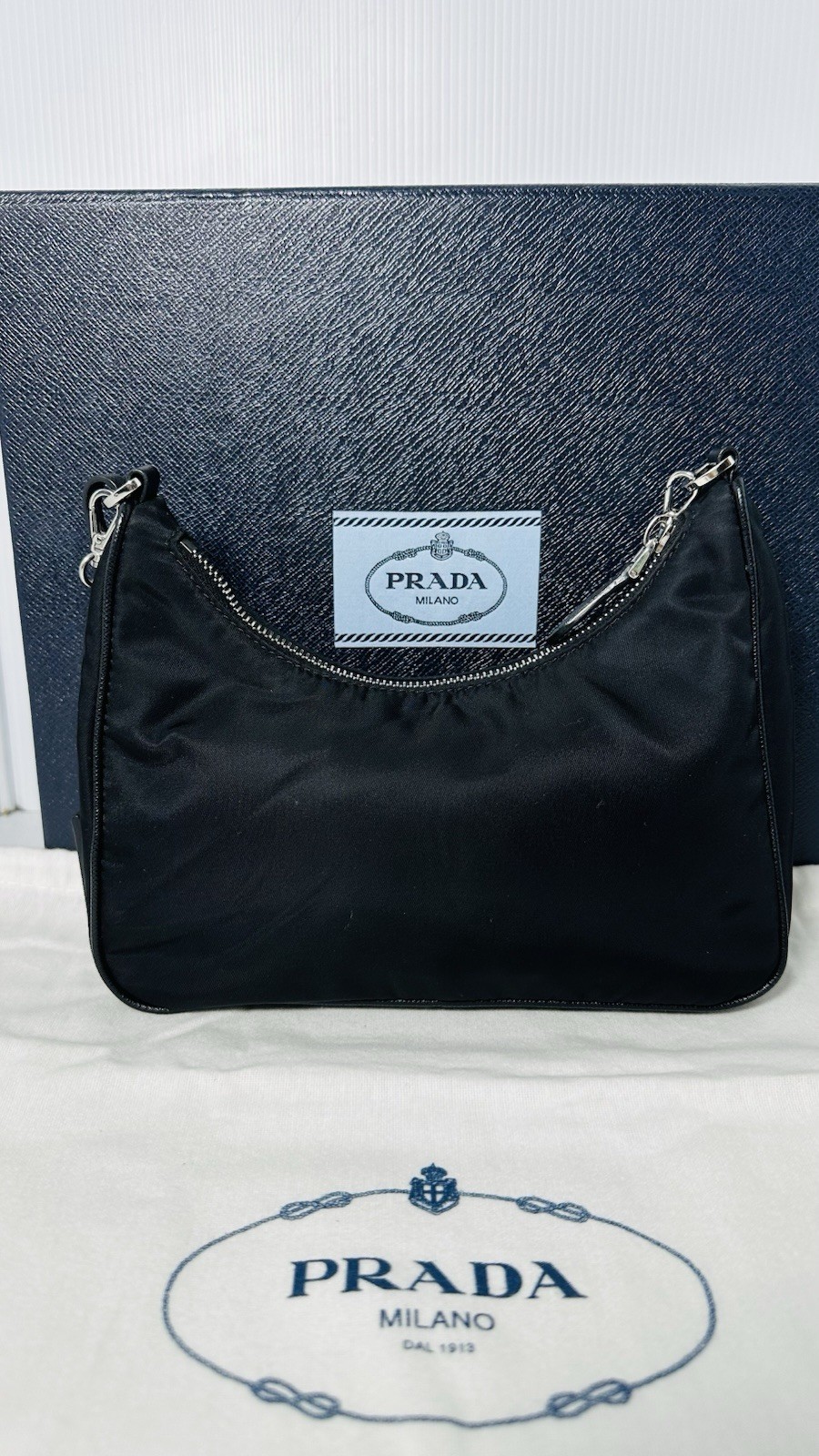 Authentic PRADA RE-Edition 2005 Shoulder Bag Black Nylon