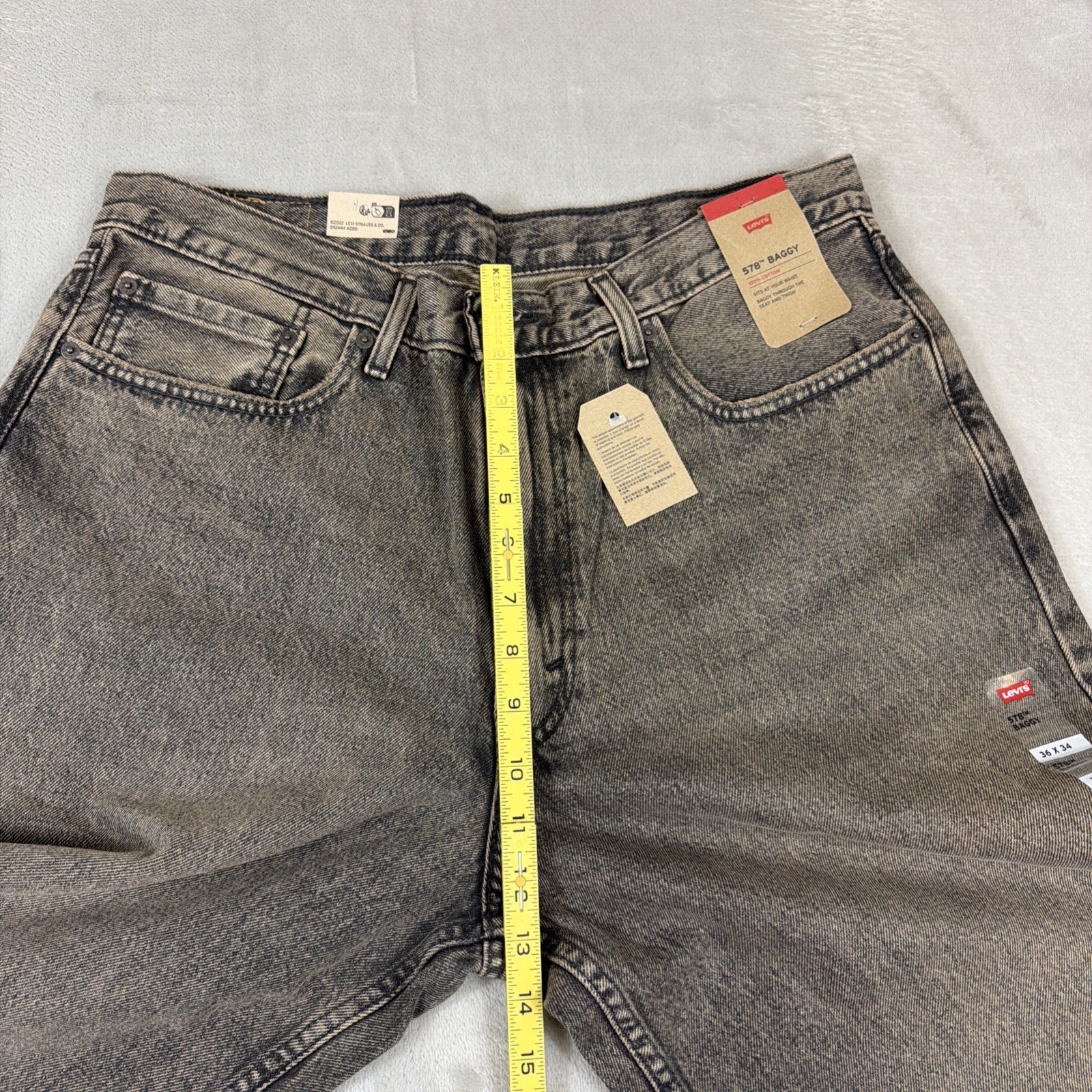 Levi’s 578 Baggy Denim Jeans Men’s Size 36×34 Gray Cotton Y2K