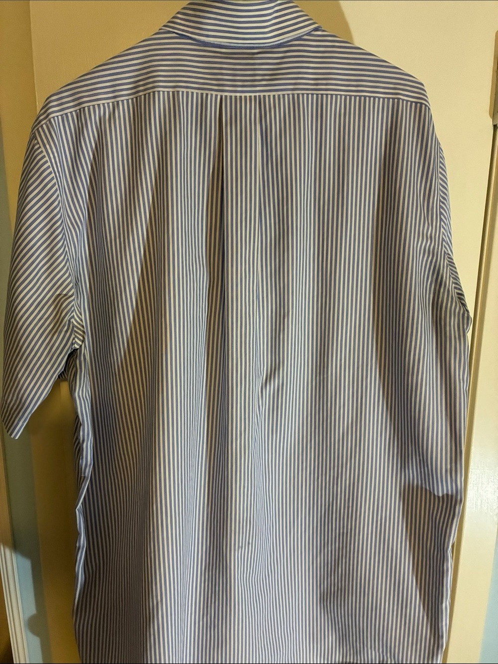 Brooks Brothers Blue and White Striped Short-Sleeve Button-Down Shirt