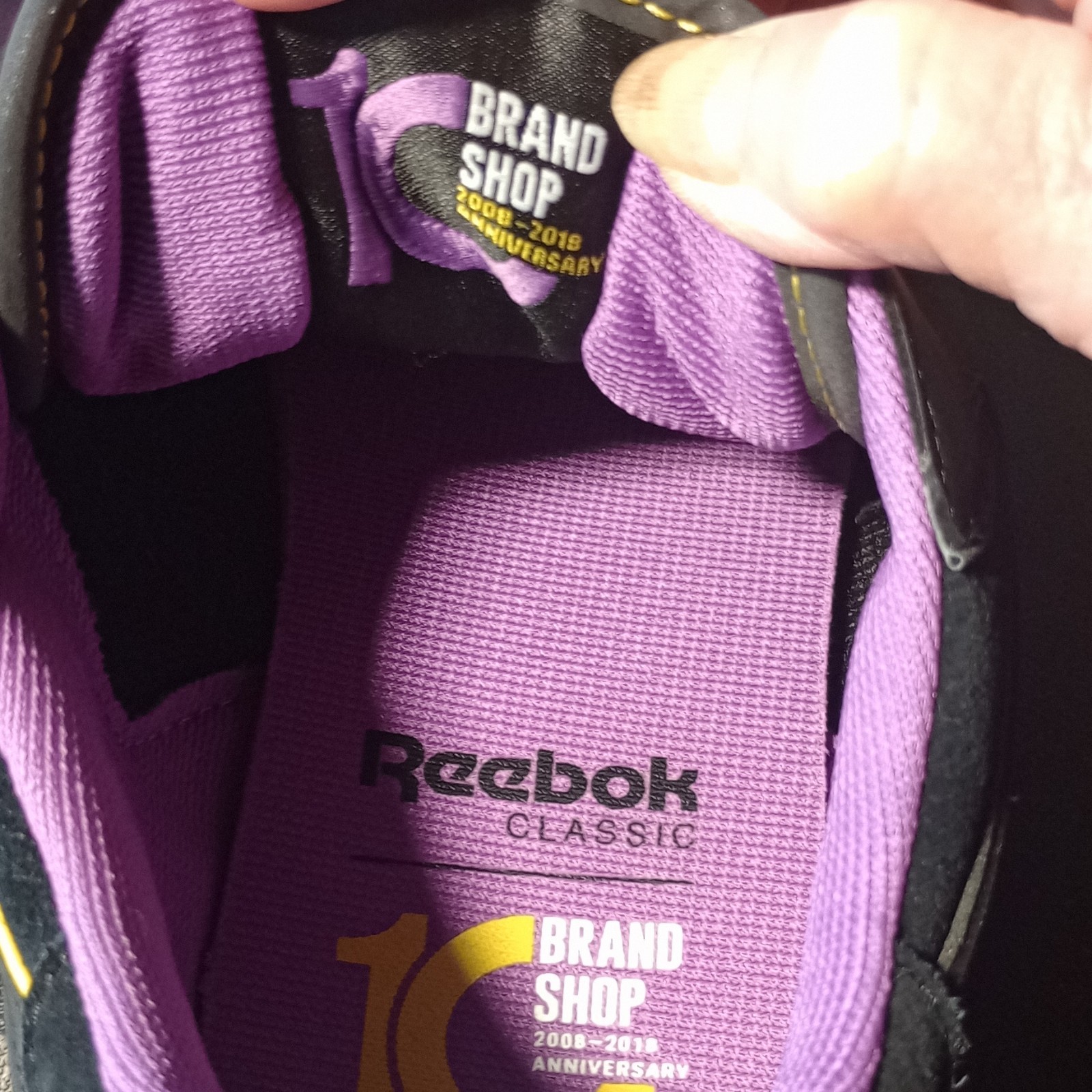 Reebok Classic Men’s Low Top Lace-Up Sneakers Black Purple Yellow Union Jack