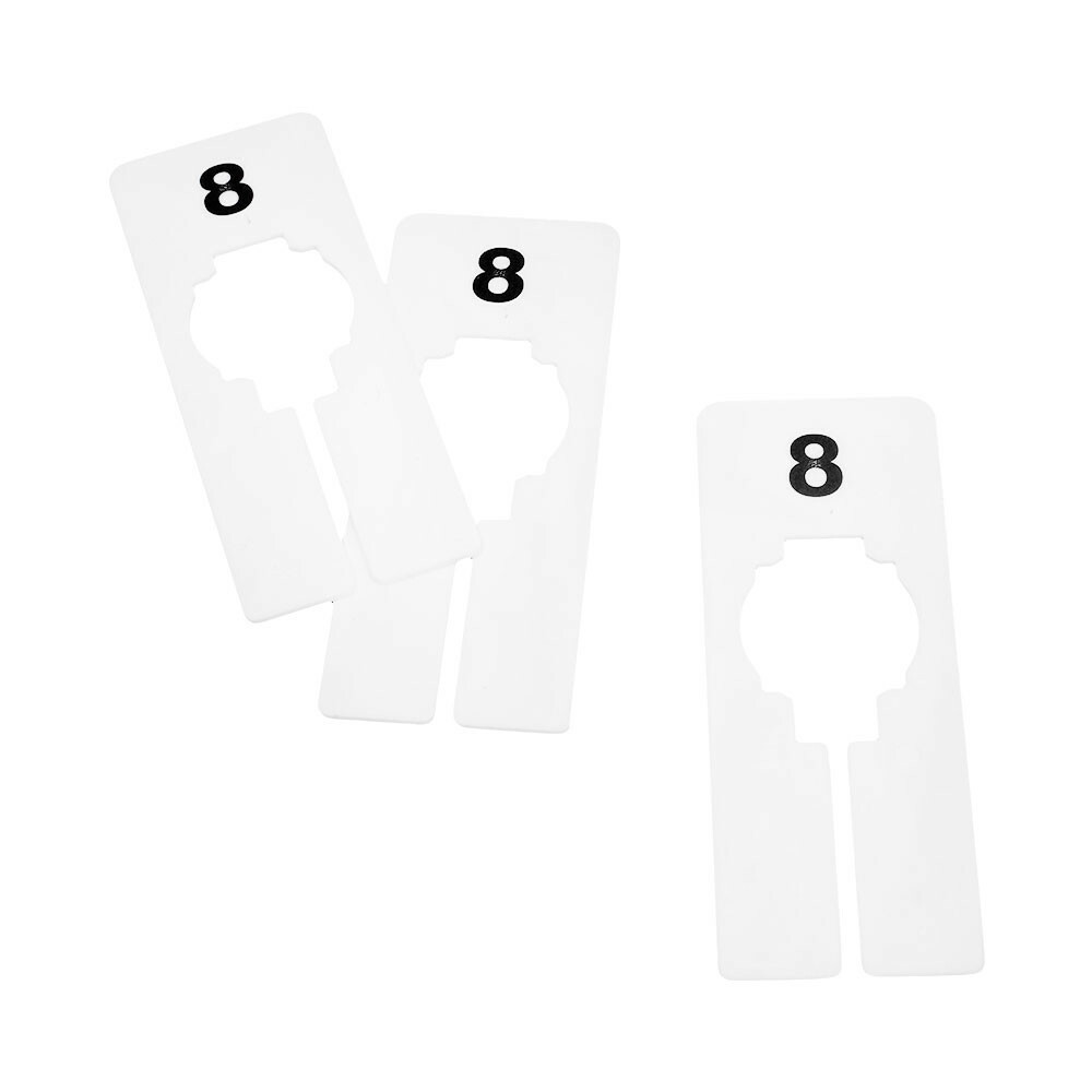 Hangers Retail Clothes Rack Rectangular Plastic Size 8 Dividers 10Pc White 2″x5″