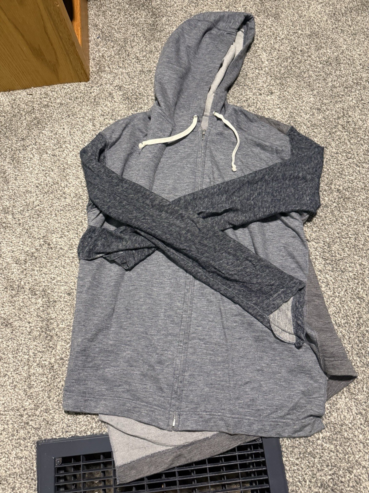 Comme des Garcons Homme Plus Zip Up Hoodie Blue Gray Cotton Wool Raglan M 2015