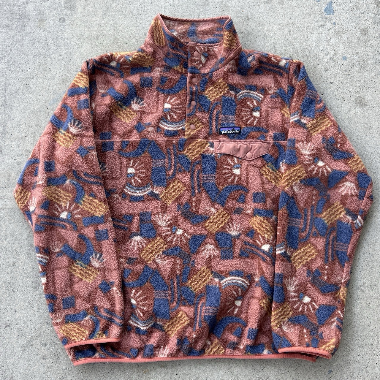 Patagonia Synchilla Snap on Fleece Pullover Canyon Block all over print