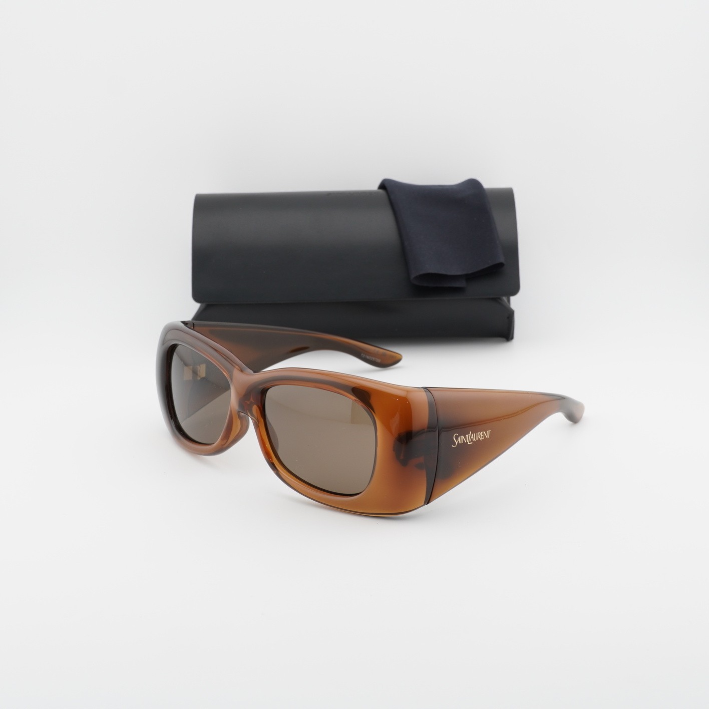 New Saint Laurent SL901 HOWL 017 Shiny Brown/Brown 61-18-135 Sunglasses