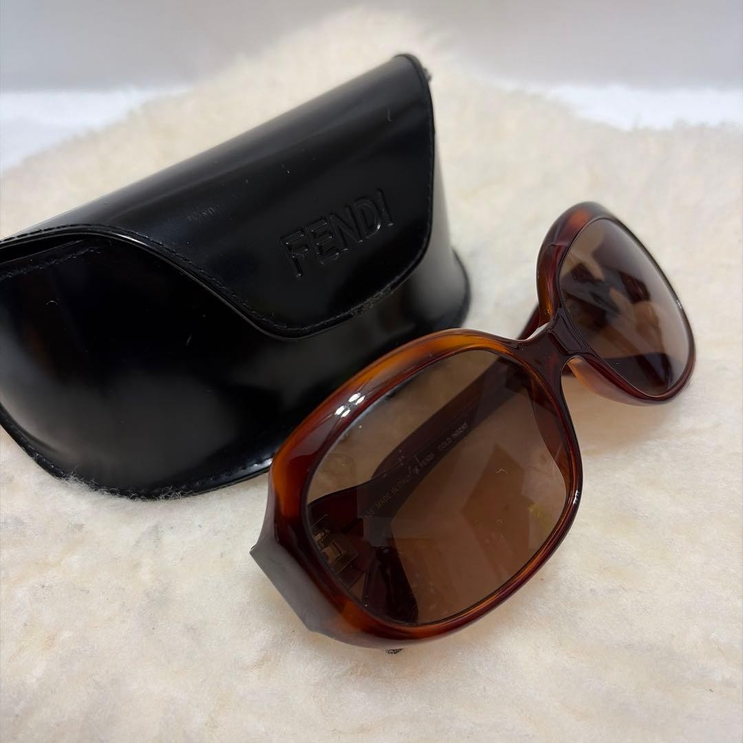 Fendi Sunglasses, Tortoiseshell Pattern, Brown, FF, With Cloth/Case.