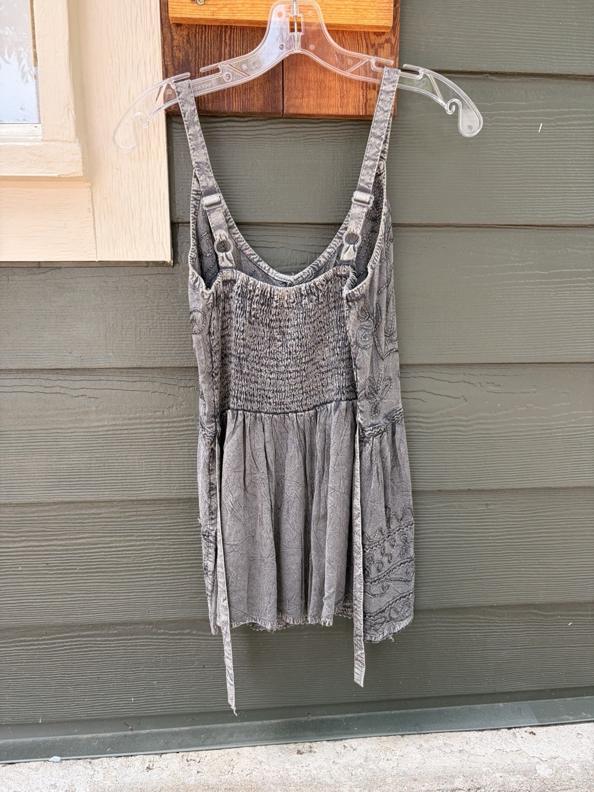 Handmade Women’s Embroidered Romper Adjustable Strap and Tie One Size Fits XS-M