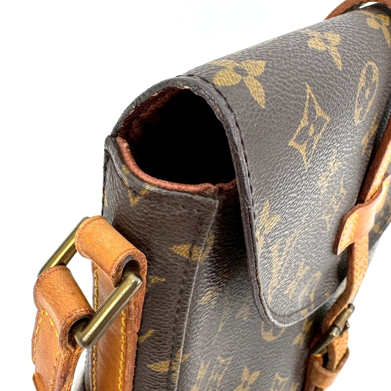 Louis Vuitton Shanti Shoulder Bag Half Moon LV Leather Authentic