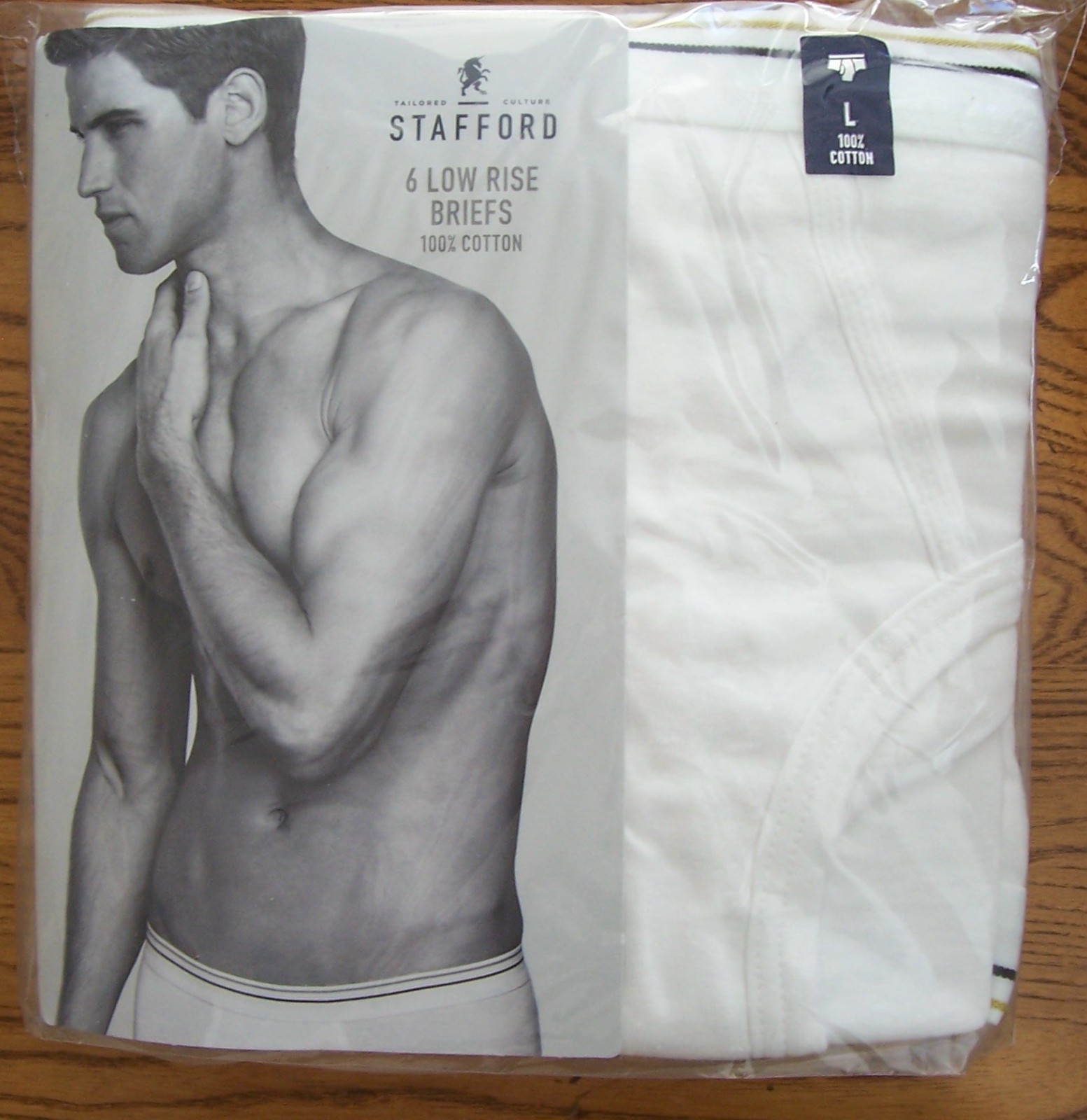 STaFFoRD 6 Pack Men’s 100% Cotton Low Rise Briefs Size L Large NEW