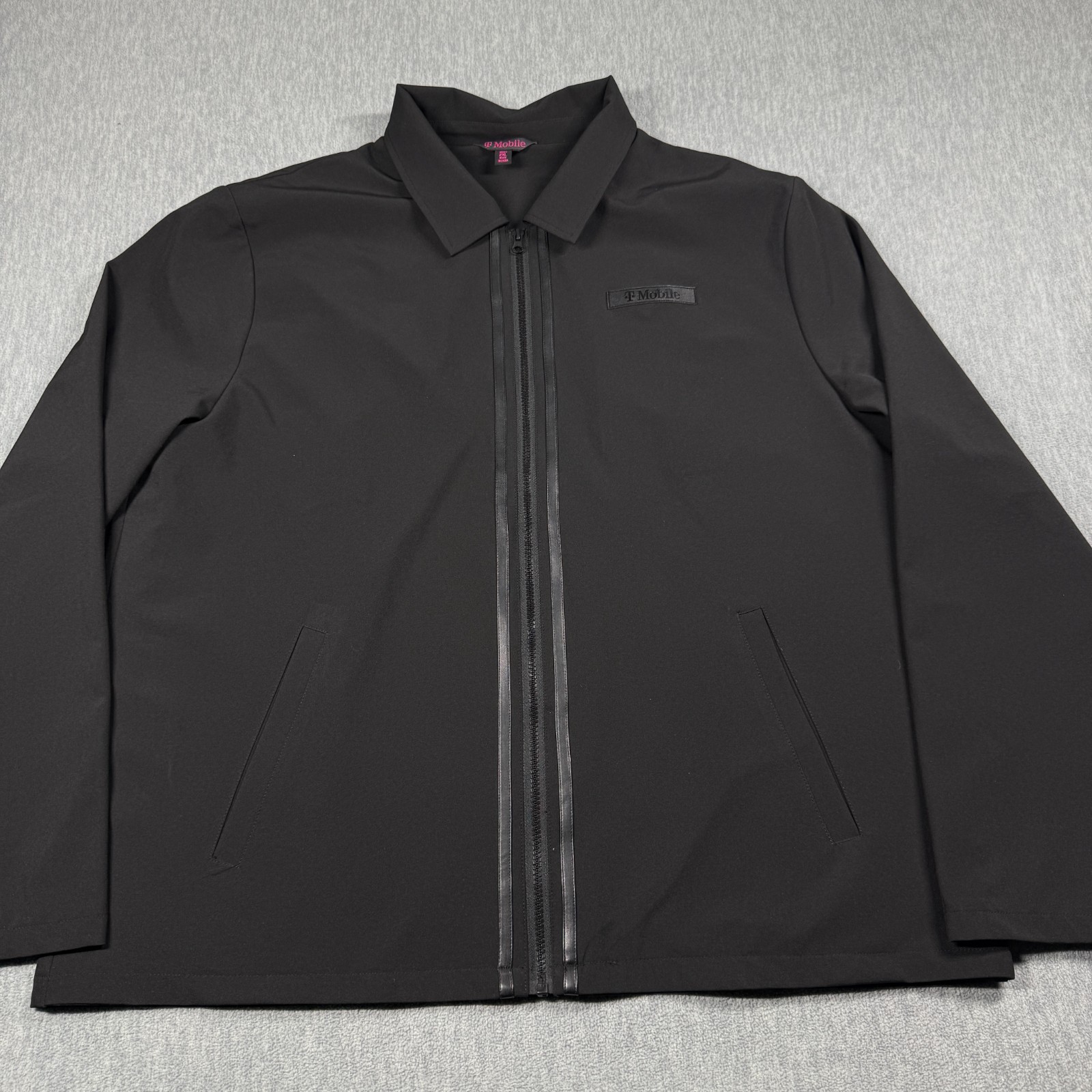T-Mobile Jacket Men 2XL Black Full Zip Corporate Staff Employee Uniform Warm Up