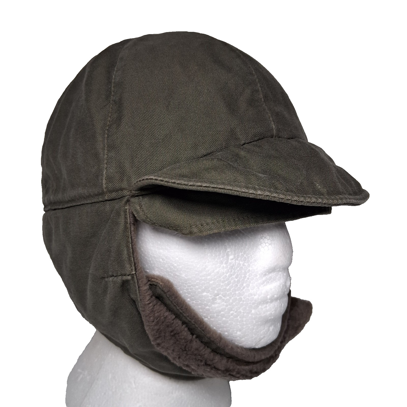 Vintage German Military Field Hat Green Wool Lined Motzenfabrik Berra GMBH Sz 60
