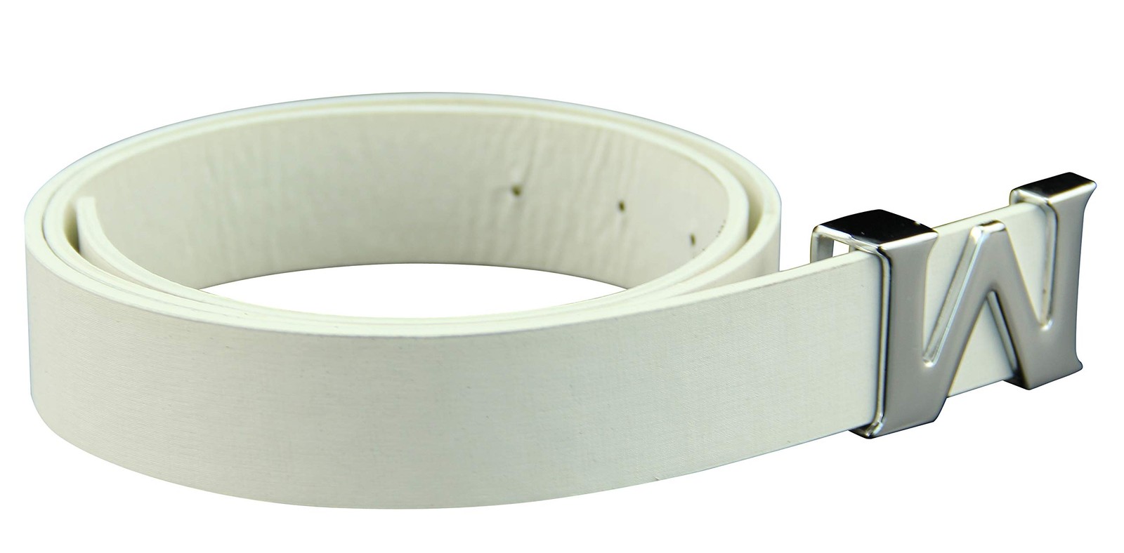 ALAKA Leather Mens Length 110cm * Width 3.3cm (43.3” * 1.3”), Antique White