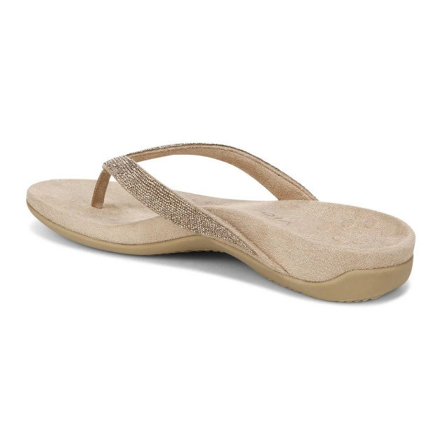 VIONIC Women’s Dillon Shine Toe Post Sandal, Champagne (NEW WT)