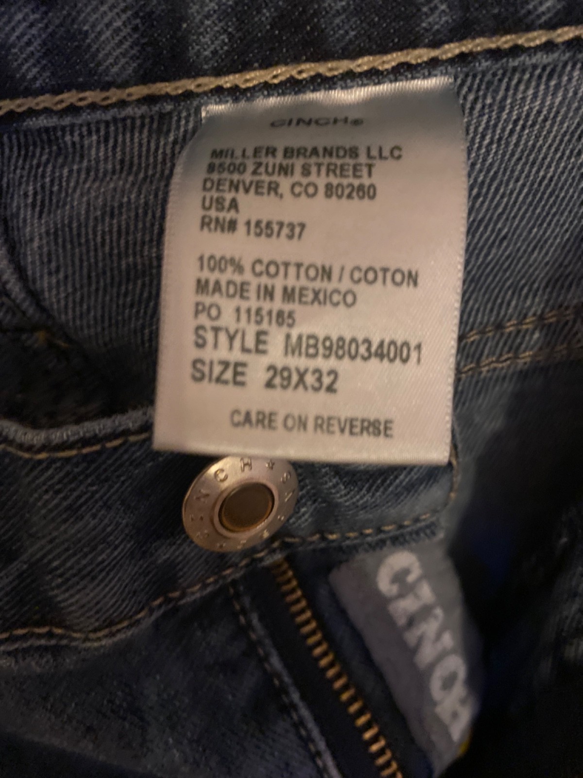 cinch mens boot cut 29×32