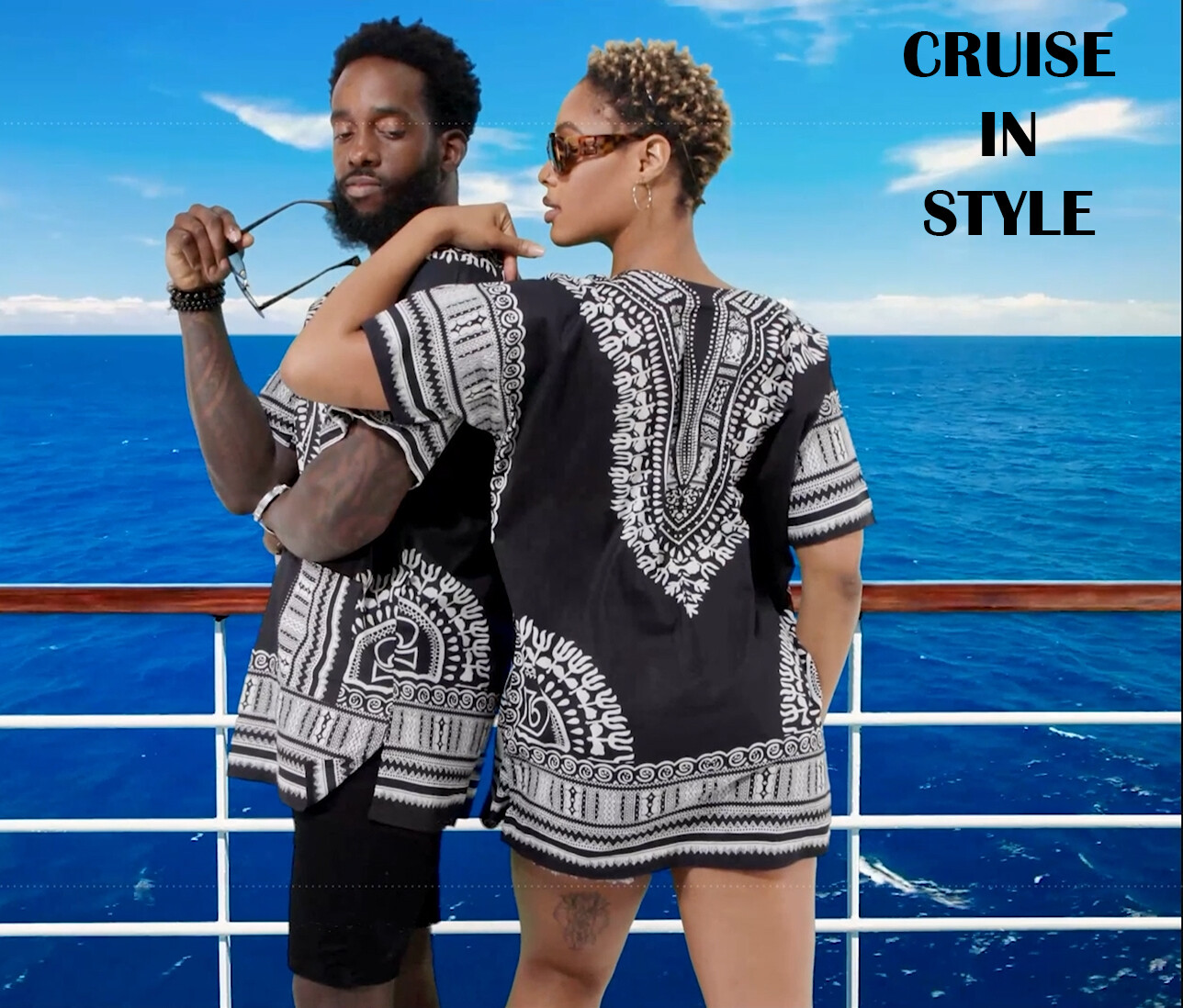 Black African Unisex Dashiki Shirt DP3578 Small to 7XL Plus Size