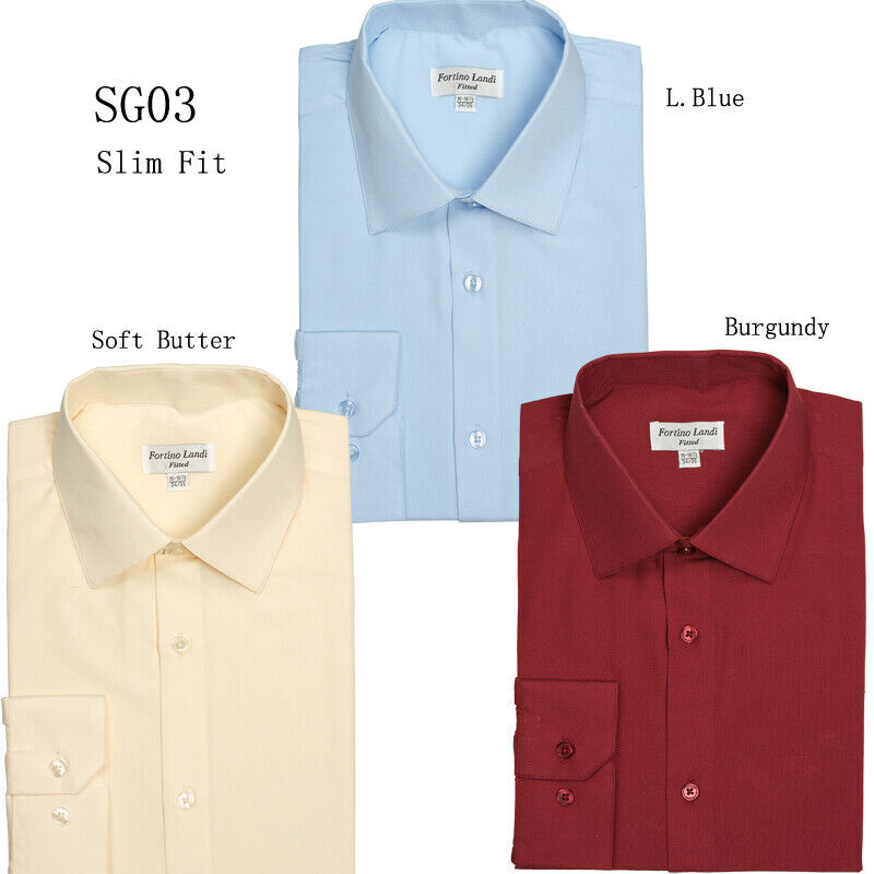 Men’s Basic Dress Shirt Slim Fit By Fortino Landi SG03