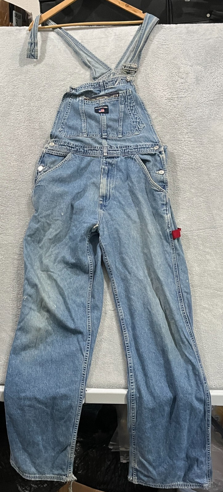 Vintage Polo Jeans Co Ralph Lauren Denim Overalls Men’s Large Grunge Y2K Blue