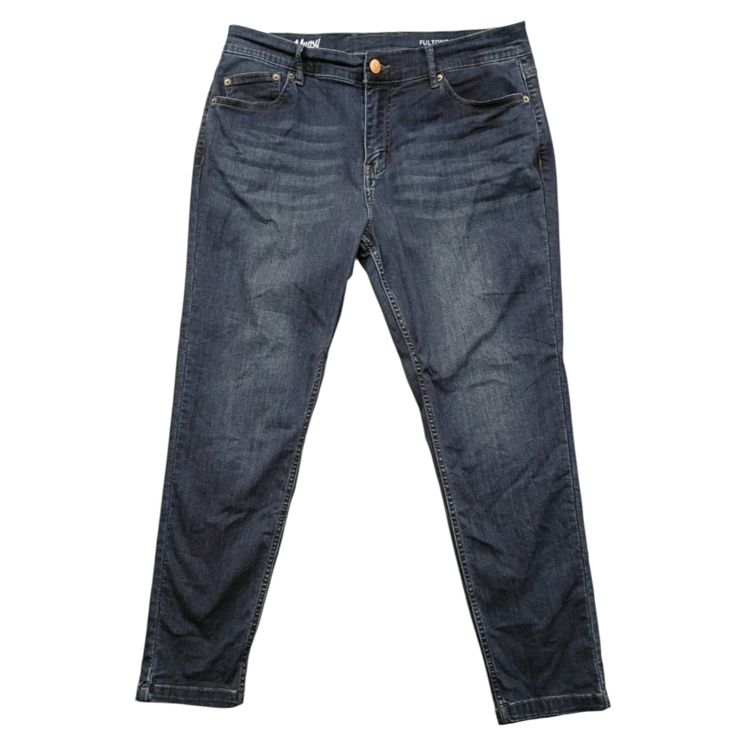Mugsy Fultons Taper Jeans Regular Fit Men’s 35×30 (Fits 36×28) Stretch Dark Wash